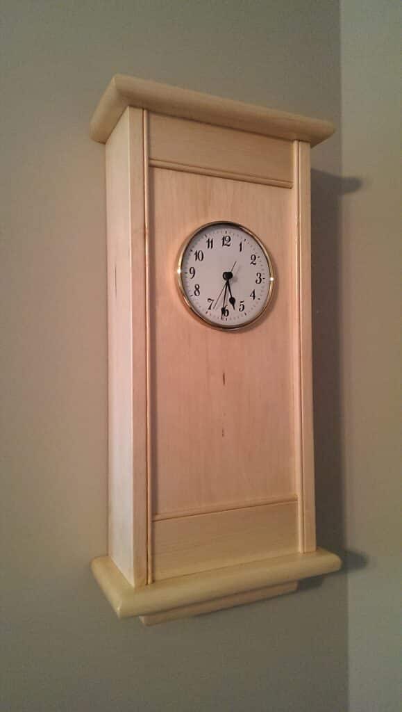 Wall Clock - Pine. Opted to keep the panel flat with a rear rabbet for mounting. Also made the bottom rail a touch wider. Overall, very pleased with the results! Thank you Paul for the plan and joinery techniques!