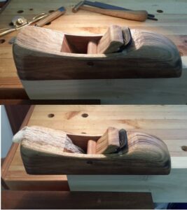 Tigerwood krenov style wood plane by Haim Hen