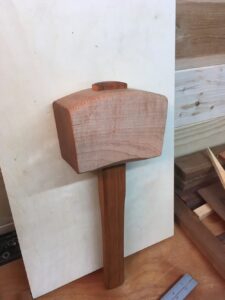 Hard maple head with cherry handle. Made from wood my father left me when he passed away. My first Paul Sellers project!