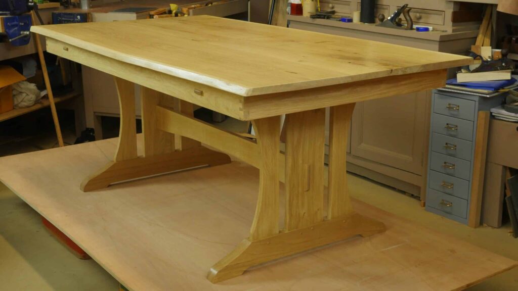 Our current project (Late April-June) is this Trestle Table.