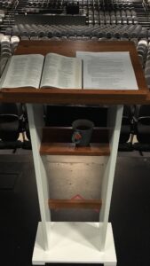 Angelim Pedra & painted poplar lectern made for my son upon graduating seminary