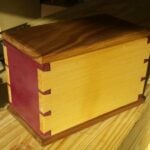 Purpleheart, Maple, and Walnut Dovetail Box