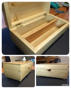 Another white pine box. I used an aniline dye to give it more warmth and gave it a lift lid and feet in red oak.