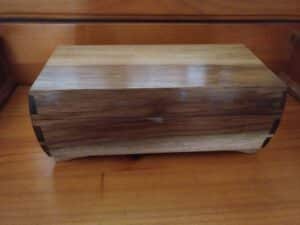 Made for my wife from Tasmanian Blackwood, put a divider down middle which was immediately removed. Better without it.