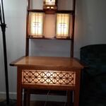 Shoji lamps. This is a collection of Shoji lamps that I have been making. It includes 3 lamps and a table with shoji panels. The woods are cherry walnut and curly maple.