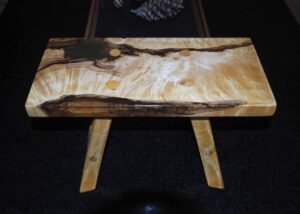 Footstool from figured maple