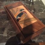 Walnut box with wood duck marquetry