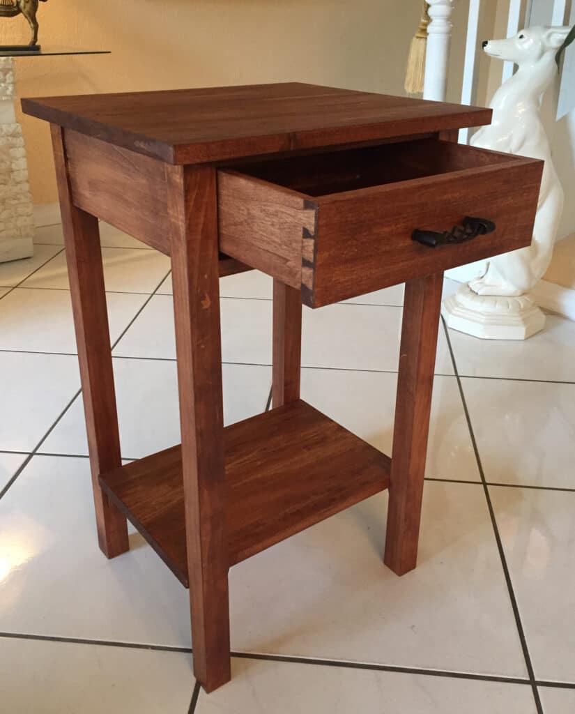 End table with drawer added. Made from poplar and pine. Thank you to Paul and the crew for showing the possibilities of hand tool craftsmanship.