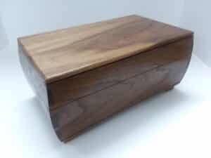 Walnut keepsake box with tung oil finish