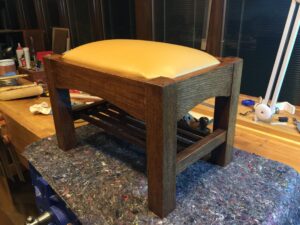 I made this foot stool from white oak, borrowing a lot of the same elements of the rocking chair project.