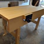 My first woodworking project had to be Paul's workbench. Built from spruce, hand tools only, and a 9" Record vise.