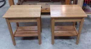 Oak and Red Elm end tables