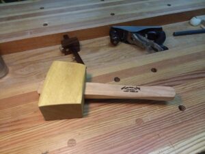Joiner's Mallet in Yellow Heart with Maple Handle