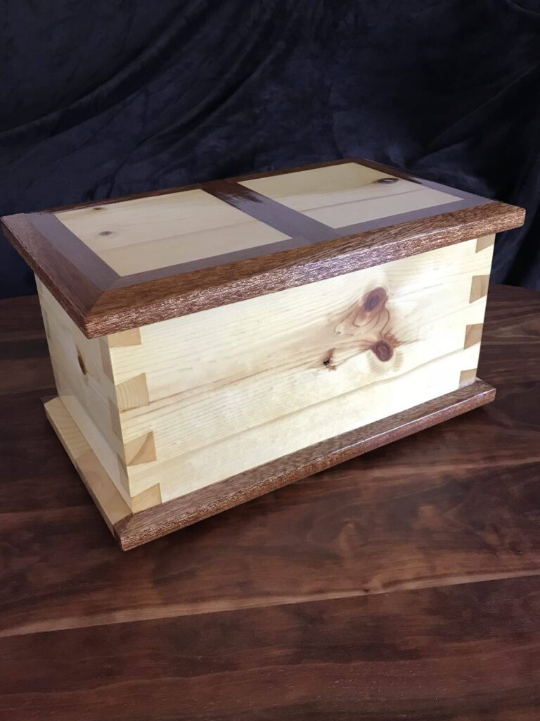 Pine box with Mahogany trim Shellac finish