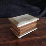 Small Deodar Cedar box with Spalted Maple top and bottom Shellac finish