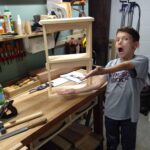 Another picture of my grandson part way through the build having a good time woodworking with Papa! Thanks again.