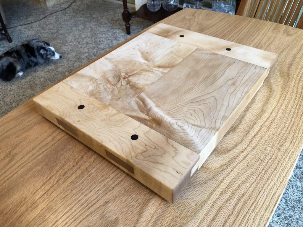 Breadboard end cutting board made from 8/4 figured maple. Thanks for the clear instructions on how to build this project. Was challenging and extremely fun to build. Thanks again for your inspirational teachings Paul.