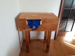 Small but study workbench made out of pine