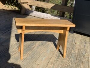 Shaker stool made from reclaimed oak stairs.