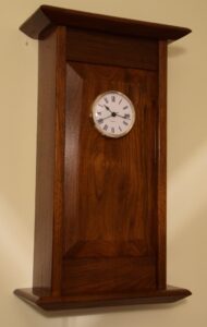 Walnut clock, the second claock I have made to the Paul Sellars design (or close to anyway). Finished in French Polished Shellac.