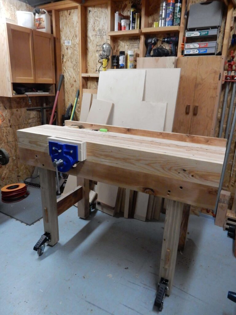 Paul's workbench design, made from $36 in reclaimed old pine lumber from old Portland homes.