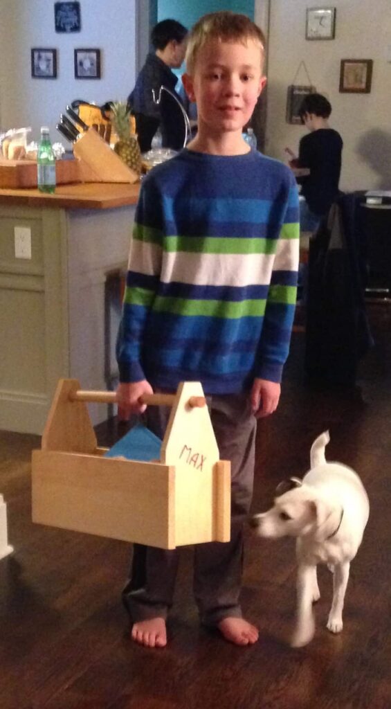 Carrying Tote of pine. Made with my grandson Max. Thanks to all.