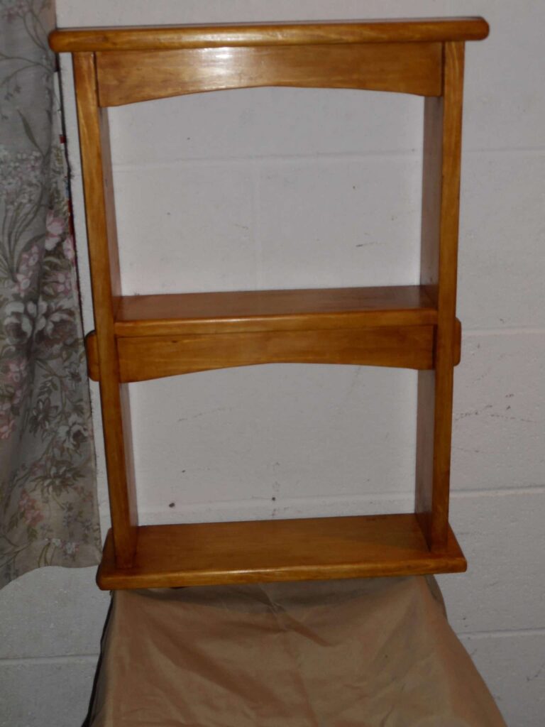 Hanging Wall shelf made from Pine finished with amber shellac