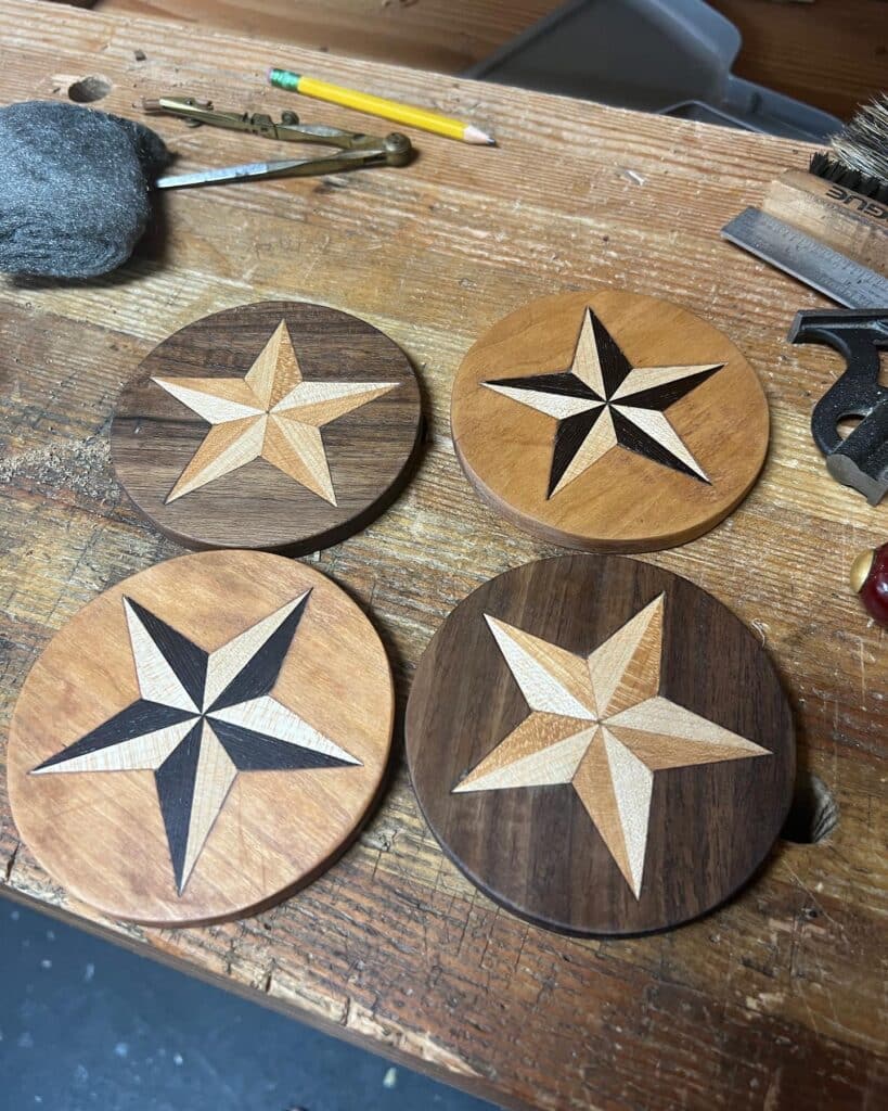 Inlayed Coasters by Mike Conner